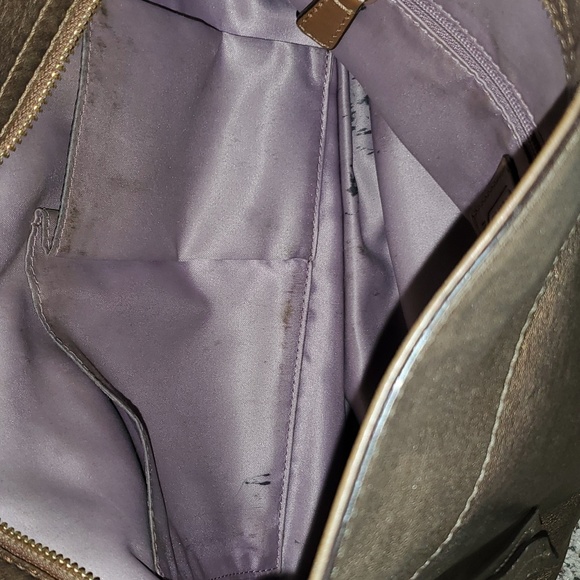 Coach Large Zoe Gold Bronze Metallic Leather Hobo Bag - Picture 10 of 11